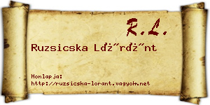Ruzsicska Lóránt névjegykártya
