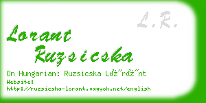 lorant ruzsicska business card